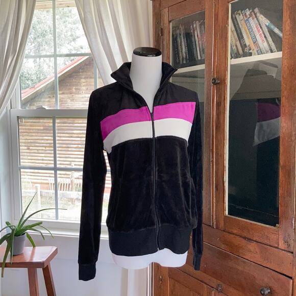 LFL Black/Purple/White Velvet Sweatshirt, Size M - Picture 1 of 5